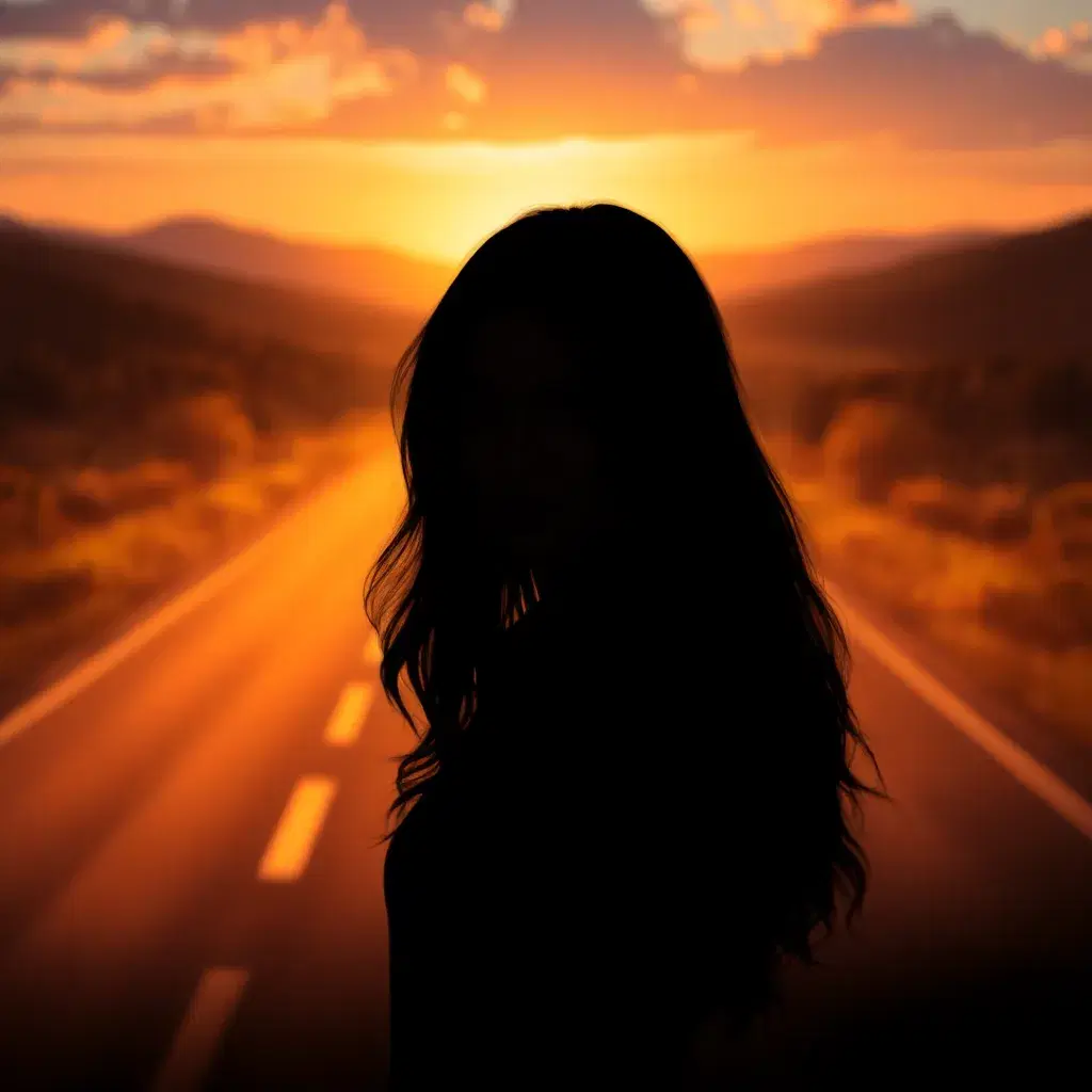 Golden Roads and Shadowed Smiles artwork