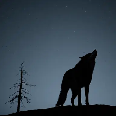 Lone Wolf Under Empty Skies