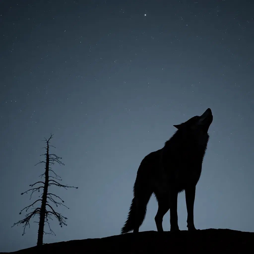 Lone Wolf Under Empty Skies artwork