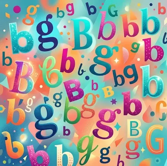 A Splash of Letters B and G artwork