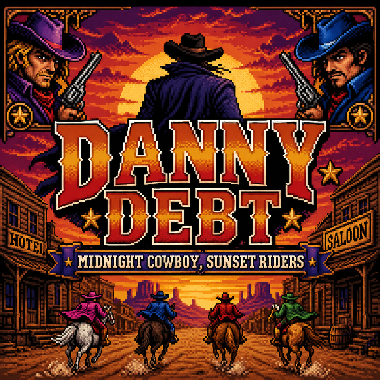 Danny Debt - Midnight Cowboy, Sunset Riders artwork